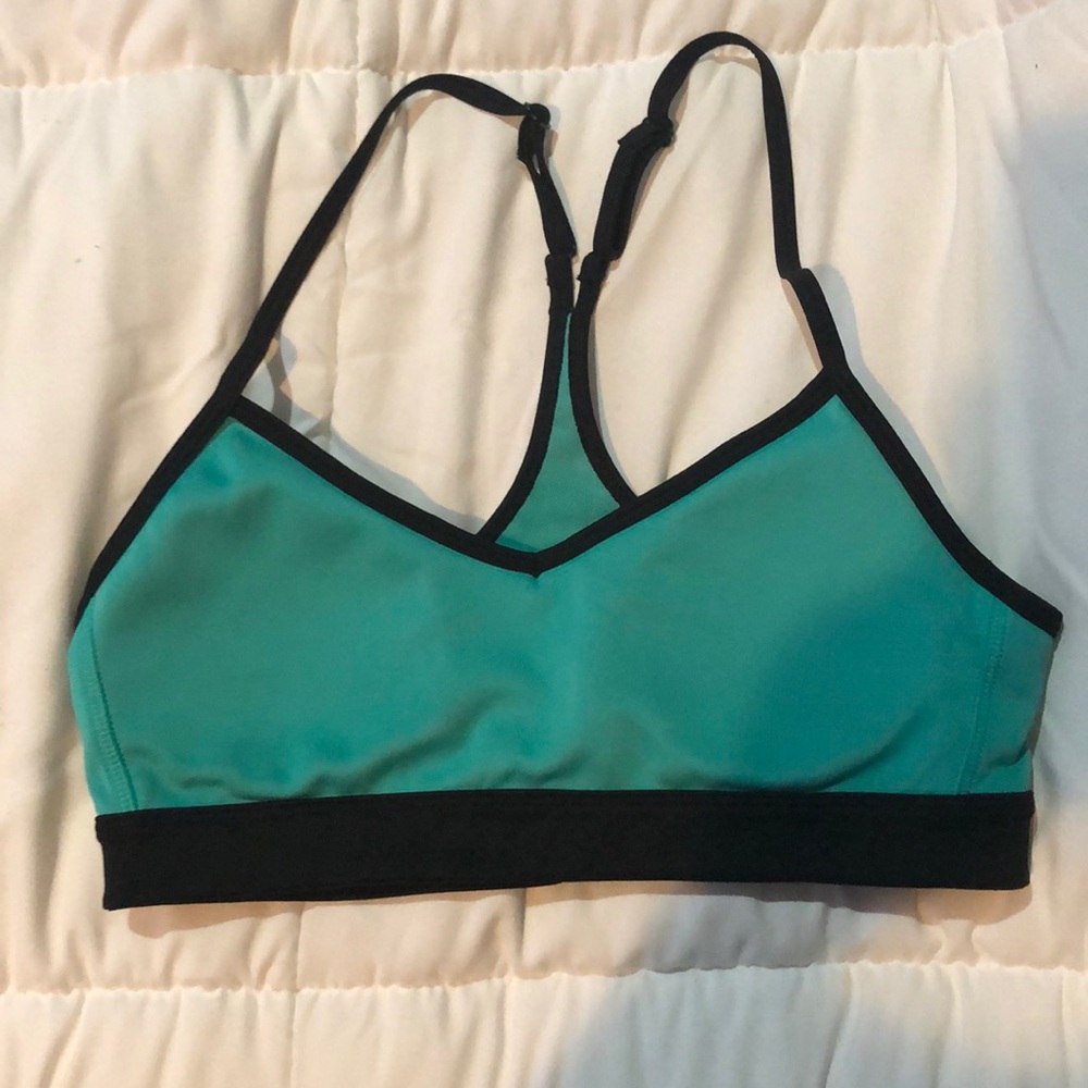 Adidas Turquoise/teal and black sports bra